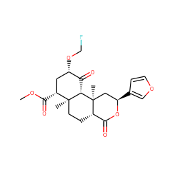 COC(=O)[C@@H]1C[C@H](OCF)C(=O)[C@H]2[C@@]1(C)CC[C@H]1C(=O)O[C@H](c3ccoc3)C[C@]21C ZINC000029131225