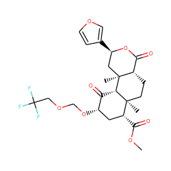 COC(=O)[C@@H]1C[C@H](OCOCC(F)(F)F)C(=O)[C@H]2[C@@]1(C)CC[C@H]1C(=O)O[C@H](c3ccoc3)C[C@]21C ZINC000029131307