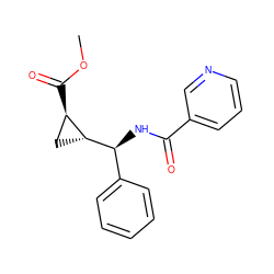 COC(=O)[C@@H]1C[C@H]1[C@@H](NC(=O)c1cccnc1)c1ccccc1 ZINC000006145281