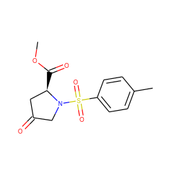 COC(=O)[C@@H]1CC(=O)CN1S(=O)(=O)c1ccc(C)cc1 ZINC000040954650