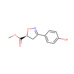 COC(=O)[C@@H]1CC(c2ccc(O)cc2)=NO1 ZINC000260750975