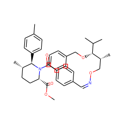 COC(=O)[C@@H]1CC[C@H](C)[C@@H](c2ccc(C)cc2)N1C(=O)c1ccc(/C=N\OC[C@@H](C)[C@H](OCc2ccccc2)C(C)C)cc1 ZINC000008035688