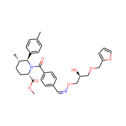 COC(=O)[C@@H]1CC[C@H](C)[C@@H](c2ccc(C)cc2)N1C(=O)c1ccc(/C=N\OC[C@@H](O)COCc2ccco2)cc1 ZINC000008035684