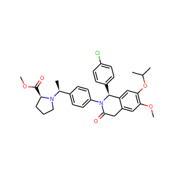 COC(=O)[C@@H]1CCCN1[C@@H](C)c1ccc(N2C(=O)Cc3cc(OC)c(OC(C)C)cc3[C@@H]2c2ccc(Cl)cc2)cc1 ZINC000118795171