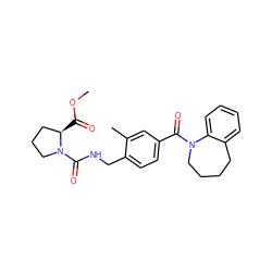 COC(=O)[C@@H]1CCCN1C(=O)NCc1ccc(C(=O)N2CCCCc3ccccc32)cc1C ZINC000040865653