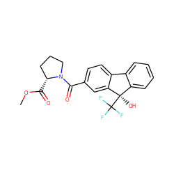 COC(=O)[C@@H]1CCCN1C(=O)c1ccc2c(c1)[C@](O)(C(F)(F)F)c1ccccc1-2 ZINC000144731853