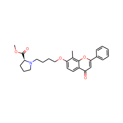 COC(=O)[C@@H]1CCCN1CCCCOc1ccc2c(=O)cc(-c3ccccc3)oc2c1C ZINC000096271260