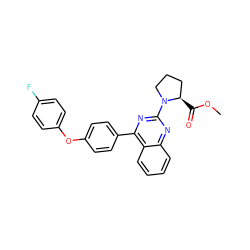 COC(=O)[C@@H]1CCCN1c1nc(-c2ccc(Oc3ccc(F)cc3)cc2)c2ccccc2n1 ZINC000199402412