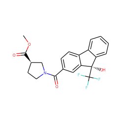 COC(=O)[C@@H]1CCN(C(=O)c2ccc3c(c2)[C@](O)(C(F)(F)F)c2ccccc2-3)C1 ZINC000143342481