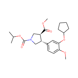 COC(=O)[C@@H]1CN(C(=O)OC(C)C)C[C@H]1c1ccc(OC)c(OC2CCCC2)c1 ZINC000029568729