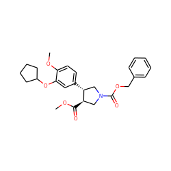 COC(=O)[C@@H]1CN(C(=O)OCc2ccccc2)C[C@H]1c1ccc(OC)c(OC2CCCC2)c1 ZINC000029571535