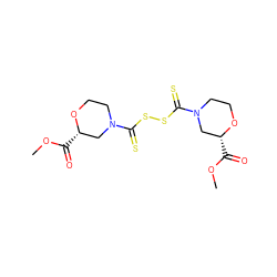 COC(=O)[C@@H]1CN(C(=S)SSC(=S)N2CCO[C@@H](C(=O)OC)C2)CCO1 ZINC001772616987