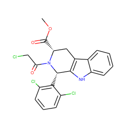 COC(=O)[C@@H]1Cc2c([nH]c3ccccc23)[C@H](c2c(Cl)cccc2Cl)N1C(=O)CCl ZINC000066101766