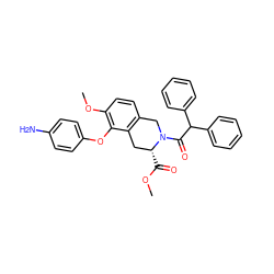 COC(=O)[C@@H]1Cc2c(ccc(OC)c2Oc2ccc(N)cc2)CN1C(=O)C(c1ccccc1)c1ccccc1 ZINC000027715469