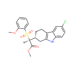 COC(=O)[C@](C)([C@@H]1CCc2c([nH]c3ccc(Cl)cc23)C1)S(=O)(=O)c1ccccc1OC ZINC000036426682