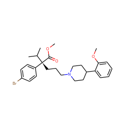 COC(=O)[C@](CCCN1CCC(c2ccccc2OC)CC1)(c1ccc(Br)cc1)C(C)C ZINC000103265093