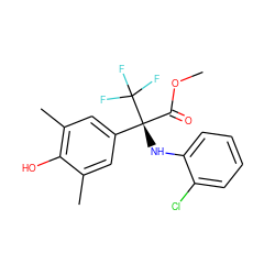 COC(=O)[C@](Nc1ccccc1Cl)(c1cc(C)c(O)c(C)c1)C(F)(F)F ZINC000006996263