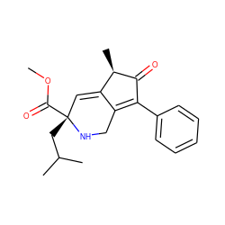 COC(=O)[C@]1(CC(C)C)C=C2C(=C(c3ccccc3)C(=O)[C@@H]2C)CN1 ZINC000033913689