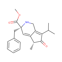 COC(=O)[C@]1(Cc2ccccc2)C=C2C(=C(C(C)C)C(=O)[C@@H]2C)CN1 ZINC000033913675