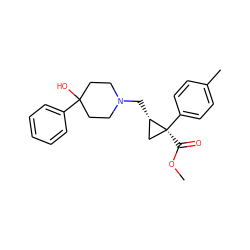 COC(=O)[C@]1(c2ccc(C)cc2)C[C@@H]1CN1CCC(O)(c2ccccc2)CC1 ZINC000028635558