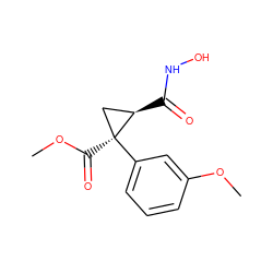 COC(=O)[C@]1(c2cccc(OC)c2)C[C@H]1C(=O)NO ZINC000029135458