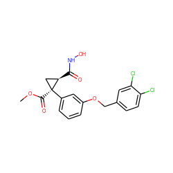 COC(=O)[C@]1(c2cccc(OCc3ccc(Cl)c(Cl)c3)c2)C[C@H]1C(=O)NO ZINC000029134745