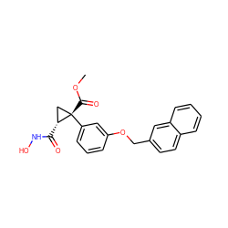 COC(=O)[C@]1(c2cccc(OCc3ccc4ccccc4c3)c2)C[C@H]1C(=O)NO ZINC000029135310