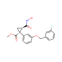 COC(=O)[C@]1(c2cccc(OCc3cccc(F)c3)c2)C[C@H]1C(=O)NO ZINC000029135314