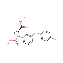 COC(=O)[C@]1(c2cccc(Oc3ccc(C)cc3)c2)C[C@H]1C(=O)NO ZINC000029135185