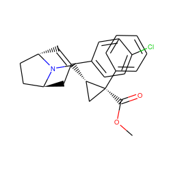 COC(=O)[C@]1(c2ccccc2)C[C@@H]1CN1[C@H]2C=C(c3ccc(Cl)cc3)C[C@H]1CC2 ZINC000101415138