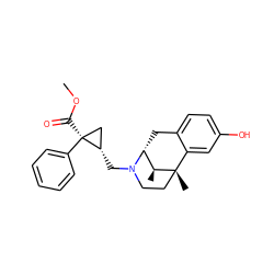 COC(=O)[C@]1(c2ccccc2)C[C@@H]1CN1CC[C@@]2(C)c3cc(O)ccc3C[C@@H]1[C@@H]2C ZINC000029486826