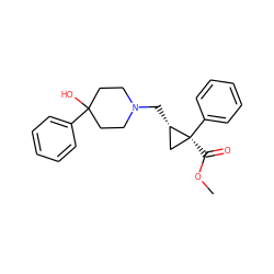 COC(=O)[C@]1(c2ccccc2)C[C@@H]1CN1CCC(O)(c2ccccc2)CC1 ZINC000028635295