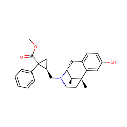 COC(=O)[C@]1(c2ccccc2)C[C@H]1CN1CC[C@@]2(C)c3cc(O)ccc3C[C@@H]1[C@@H]2C ZINC000029546345