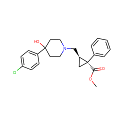 COC(=O)[C@]1(c2ccccc2)C[C@H]1CN1CCC(O)(c2ccc(Cl)cc2)CC1 ZINC000212453800