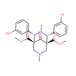 COC(=O)[C@]12CN(C)C[C@](C(=O)OC)(C1=O)[C@@H](c1cccc(O)c1)N(C)[C@H]2c1cccc(O)c1 ZINC000013813887