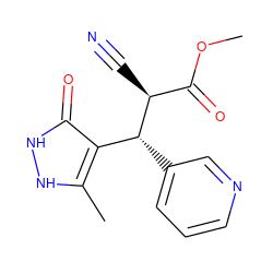 COC(=O)[C@H](C#N)[C@H](c1cccnc1)c1c(C)[nH][nH]c1=O ZINC000000614482