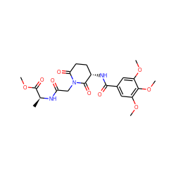 COC(=O)[C@H](C)NC(=O)CN1C(=O)CC[C@H](NC(=O)c2cc(OC)c(OC)c(OC)c2)C1=O ZINC000028894577