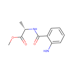 COC(=O)[C@H](C)NC(=O)c1ccccc1N ZINC000040638092