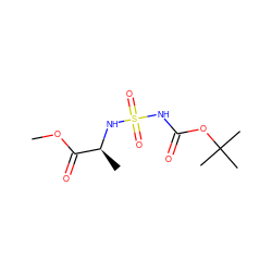 COC(=O)[C@H](C)NS(=O)(=O)NC(=O)OC(C)(C)C ZINC000095586161