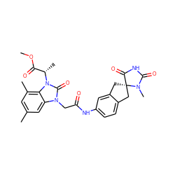 COC(=O)[C@H](C)n1c(=O)n(CC(=O)Nc2ccc3c(c2)C[C@]2(C3)C(=O)NC(=O)N2C)c2cc(C)cc(C)c21 ZINC000040423929