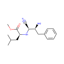 COC(=O)[C@H](CC(C)C)N[C@@H](C#N)[C@@H](N)Cc1ccccc1 ZINC000029315802