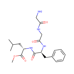 COC(=O)[C@H](CC(C)C)NC(=O)[C@H](Cc1ccccc1)NC(=O)CNC(=O)CN ZINC000036409493