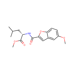 COC(=O)[C@H](CC(C)C)NC(=O)c1cc2cc(OC)ccc2o1 ZINC000149166427