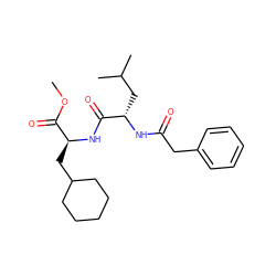 COC(=O)[C@H](CC1CCCCC1)NC(=O)[C@H](CC(C)C)NC(=O)Cc1ccccc1 ZINC000029556626
