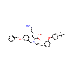 COC(=O)[C@H](CCCCN)N(/C=C/Cc1cccc(Oc2ccc(C(C)(C)C)cc2)c1)Cc1cccc(OCc2ccccc2)c1 ZINC000100863144