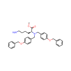 COC(=O)[C@H](CCCCN)N(Cc1ccc(OCc2ccccc2)cc1)Cc1ccc(OCc2ccccc2)cc1 ZINC000084402610