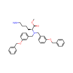 COC(=O)[C@H](CCCCN)N(Cc1cccc(OCc2ccccc2)c1)Cc1cccc(OCc2ccccc2)c1 ZINC000029569996