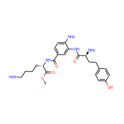 COC(=O)[C@H](CCCCN)NC(=O)c1ccc(N)c(NC(=O)[C@@H](N)CCc2ccc(O)cc2)c1 ZINC000299862238