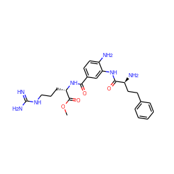 COC(=O)[C@H](CCCNC(=N)N)NC(=O)c1ccc(N)c(NC(=O)[C@@H](N)CCc2ccccc2)c1 ZINC000096283136