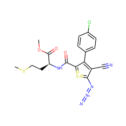 COC(=O)[C@H](CCSC)NC(=O)C1=S=C(N=[N+]=[N-])C(C#N)=C1c1ccc(Cl)cc1 ZINC000653794434